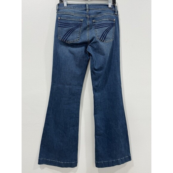 7 For All Mankind Dojo Denim Jeans Size 28 Wide Leg Flare Western Cowgirl - Picture 1 of 8